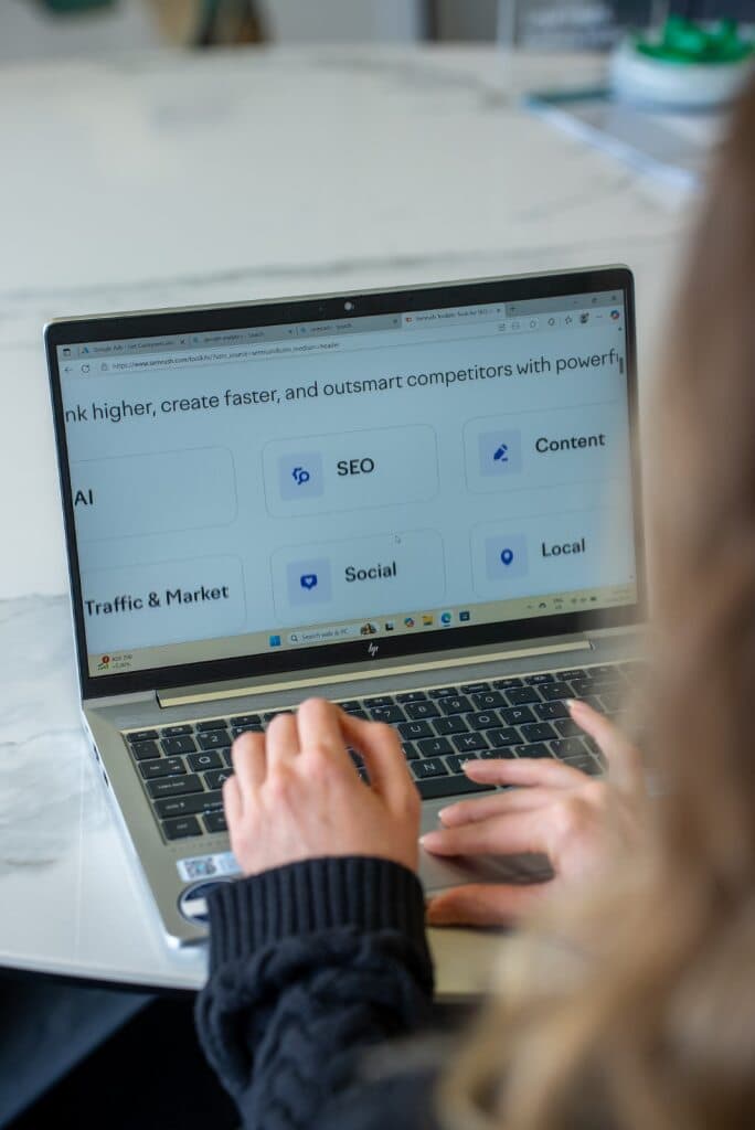 SEO tool on a laptop screen