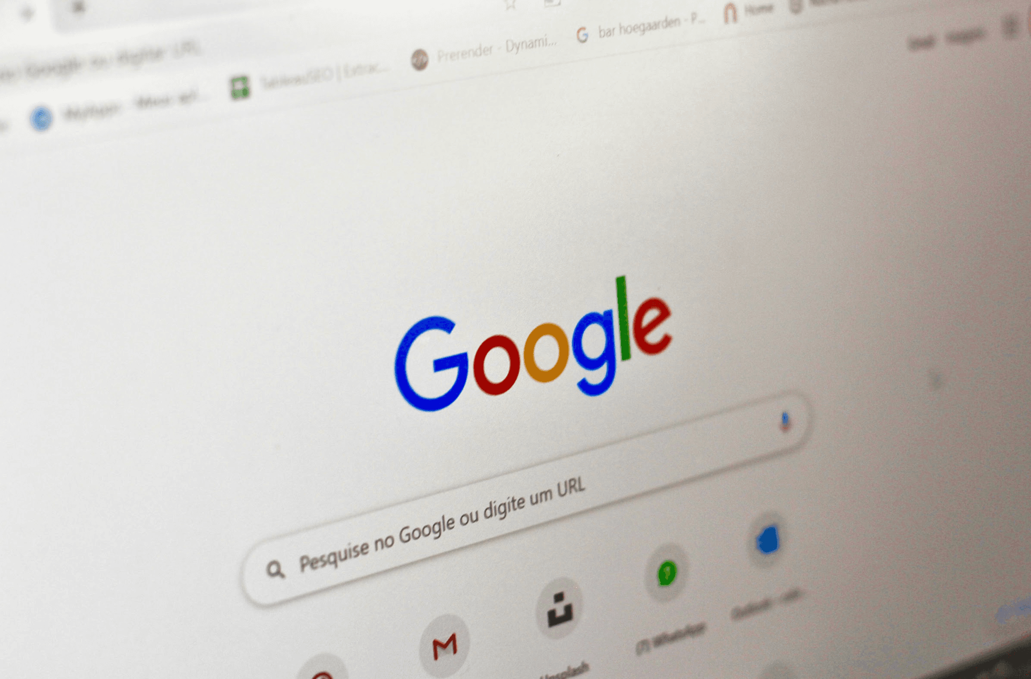 Google homepage on a screen
