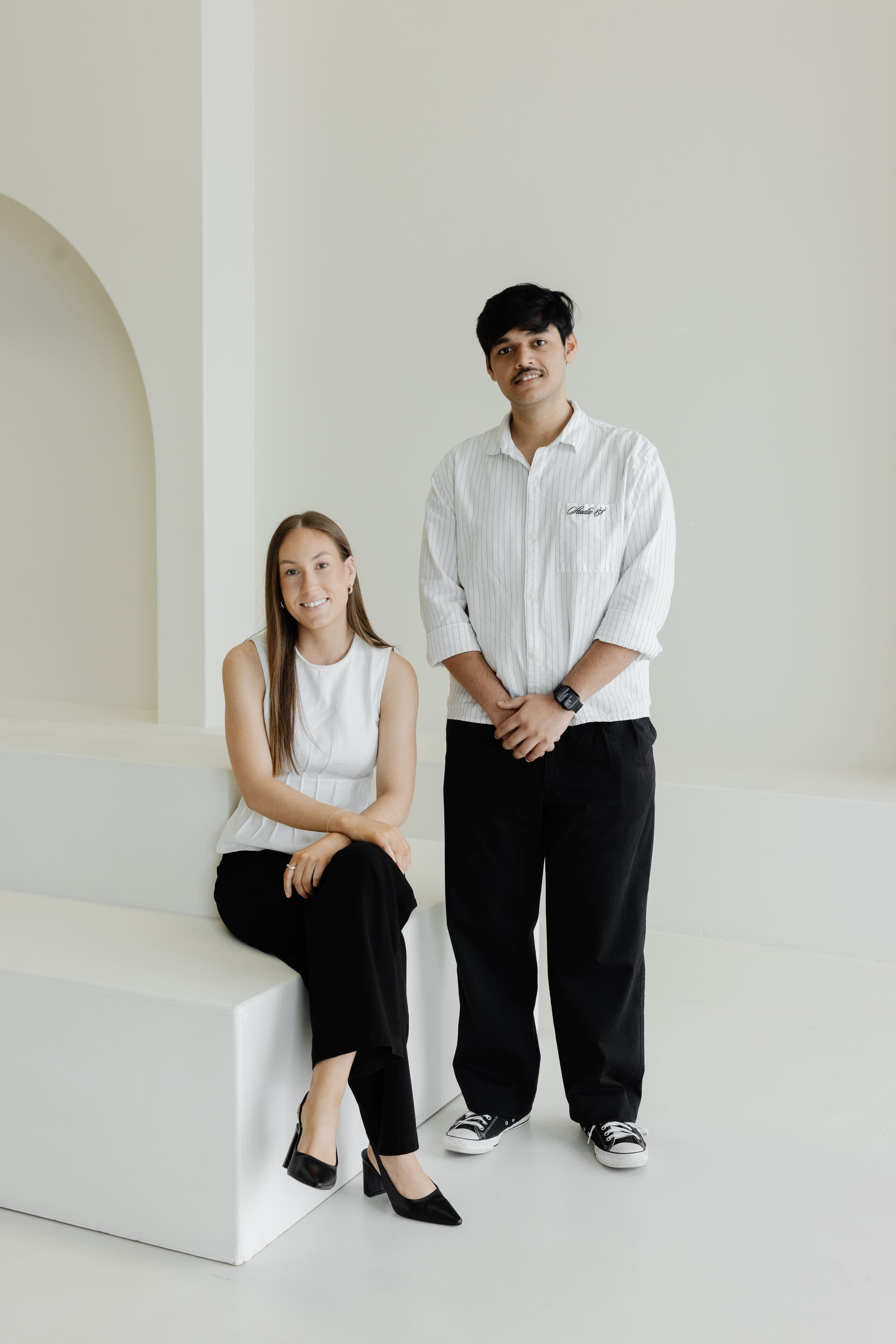 Cara and Utkarsh at the Brink studio
